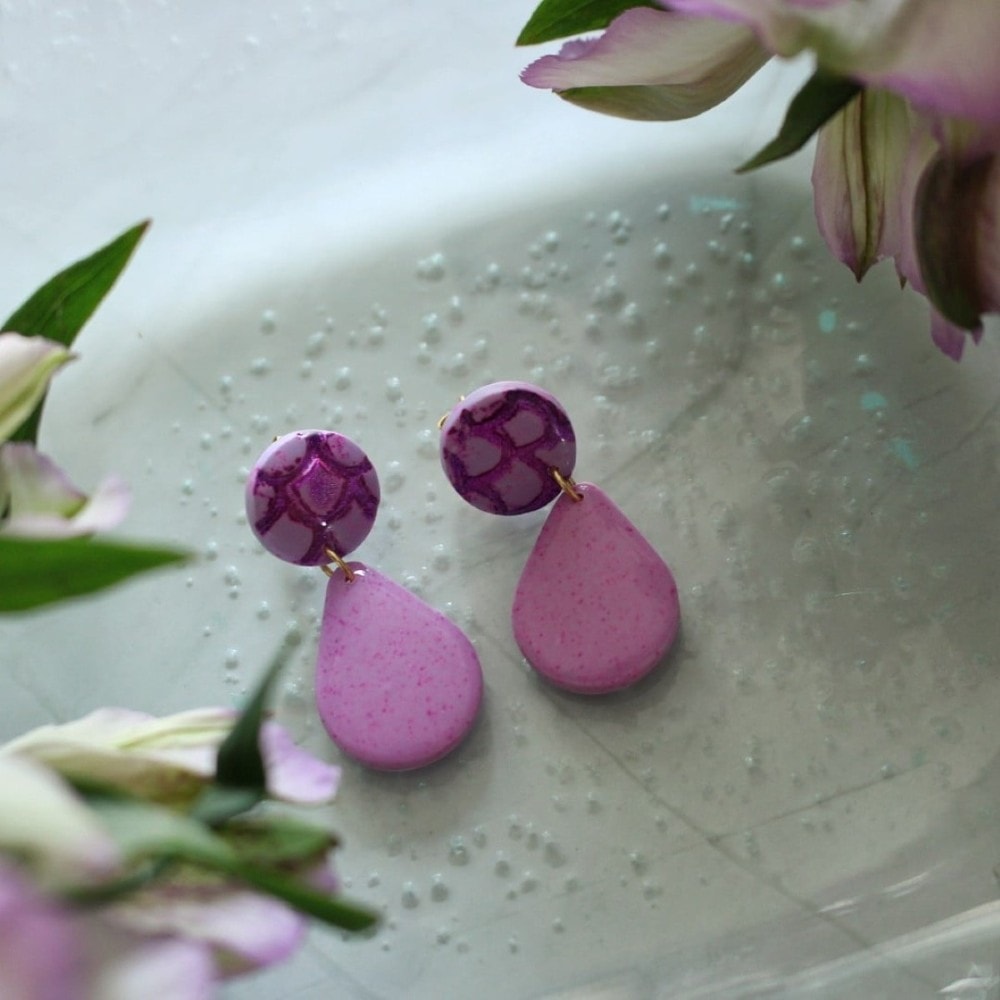 Kolczyki Bubble Kiss - Lekkie kolczyki z gliny polimerowej Bubble Kiss – Clayobella handmade